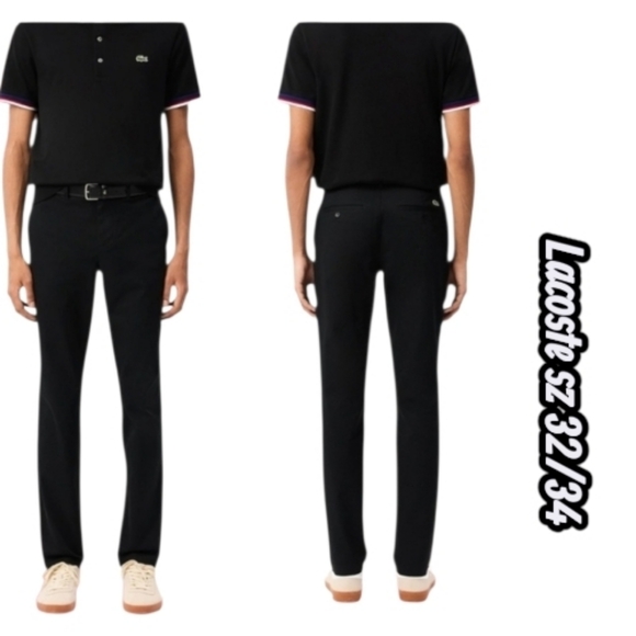 Lacoste Men's Slim Fit Stretch Cotton Navy Blue Chino Pants Size 32/34